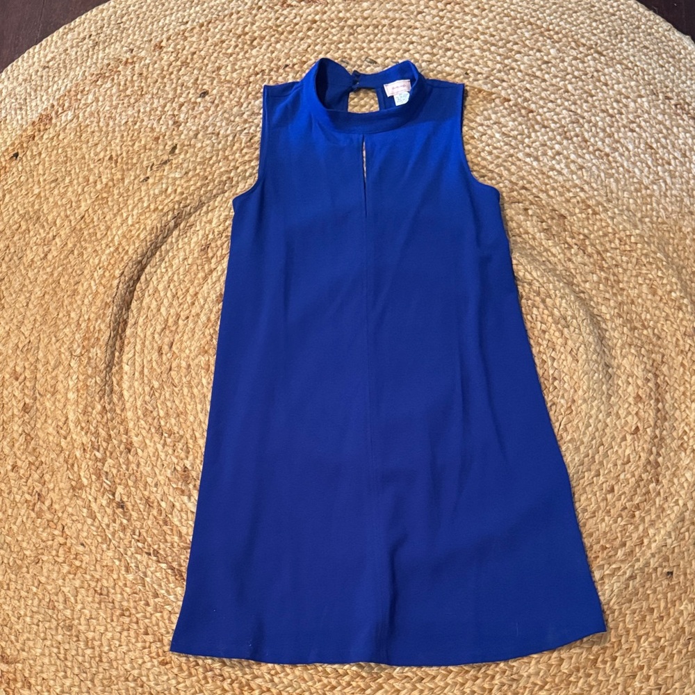 Blue Cobalt Sleeveless High Neck Shift dress